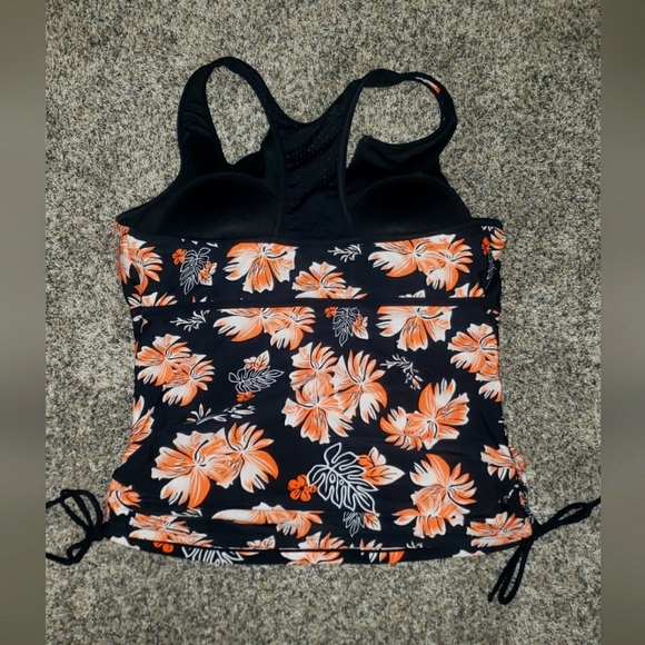 Fitted Floral Swim Tank Top with Tie Sides - Picture 3 of 3